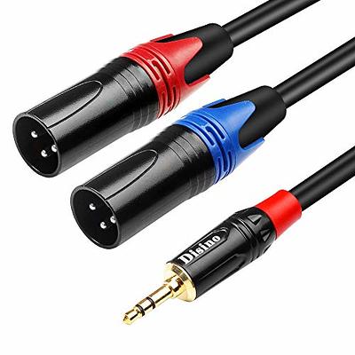 TNP Premium 1/4 Inch (6.35mm) TRS to Dual RCA Cable 3 Feet Balanced TRS  Cable 1/4 Inch to 2 RCA Y Splitter, Red and White Male RCA to 1/4 Adapter