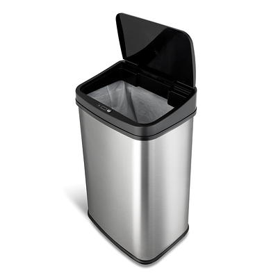 Stainless Steel 13-Gallon Kitchen Trash Can with Step Lid Charcoal - Yahoo  Shopping