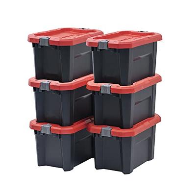 Set of 4 12 Gal Snap Lid Storage Bin Stackable Containers Garage Organizer  Bins