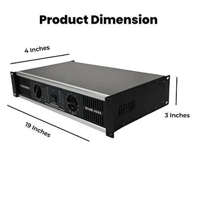 MUSYSIC Amplificador de potencia de 2 canales sin distorsión y sonido  claro, amplificadores profesionales de montaje en bastidor de 2U para