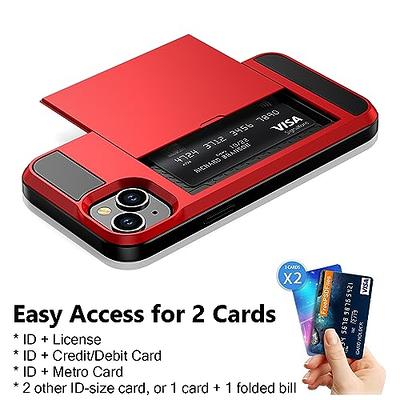 Vofolen Case for iPhone 11 Case Wallet Credit Card Holder ID Slot Sliding Door Hidden Pocket Anti-Scratch Dual Layer Hybrid Bumper Armor Protective