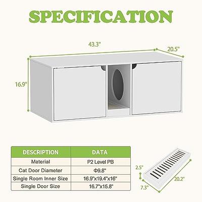 MOOLIVE Cat Litter Box Enclosure, 47.2 Double Hidden Litter Box