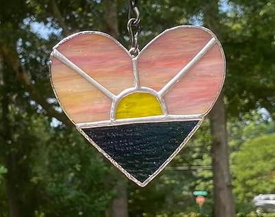 Stained Glass Heart Turquoise, Stained Glass Suncatcher, Heart