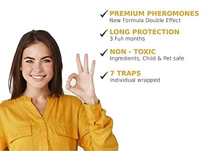 Clothing Moth Traps - 8 Pack - Non Toxic Moth Traps for Clothes with Pheromone Attractant - Odorless Sticky Traps for Closet, Carpets