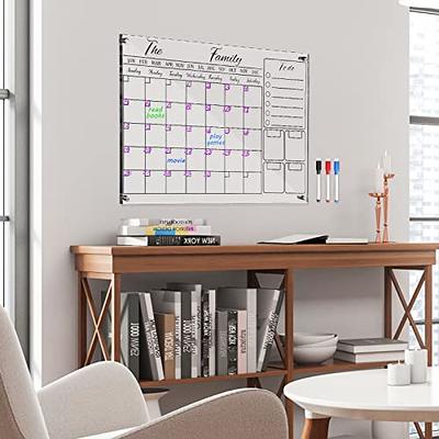 Goefun Acrylic Magnetic Calendar for Fridge Weekly Planner - Clear Set of 2  Dry Erase Board Calendar for Refrigerator, Glass Calendar Includes 6 Dry  Erase Markers with 3 Colors(17x12Inches) - Yahoo Shopping