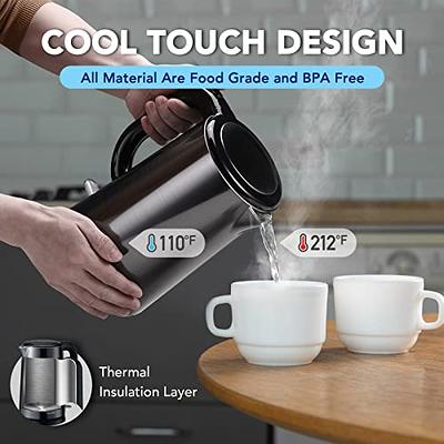 Mecity 1.7L Electric Kettle 100% Stainless Steel Interior Fast Heating  Water Kettle Double Wall Kettle Water Boiler, Cool Touch Auto Shut Off, 57  Ounce, 120V, 1500W - Yahoo Shopping