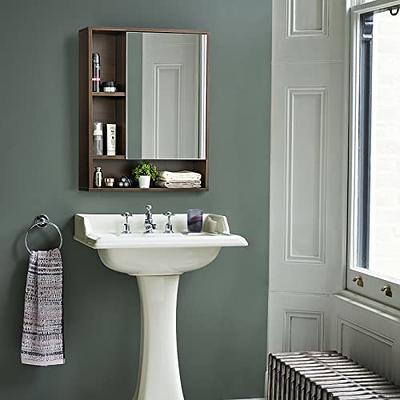 Bathroom Medicine Cabinet with Single Mirror Door and Adjustable