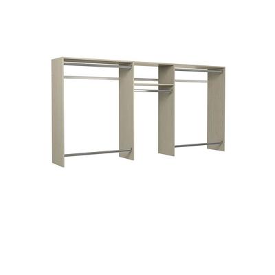 Klair Living Monica Wood and Metal Walk-In Closet with 5 Shelves in Rustic Gray