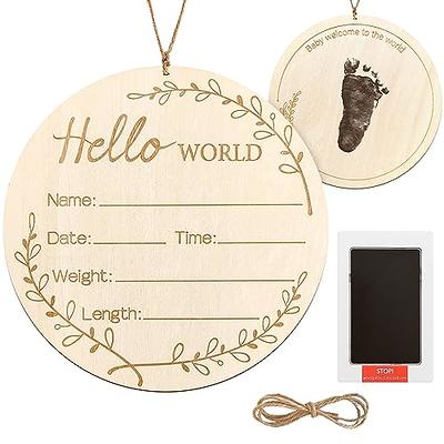 Hello World Newborn Sign, Baby Announcement Sign, Baby Birth