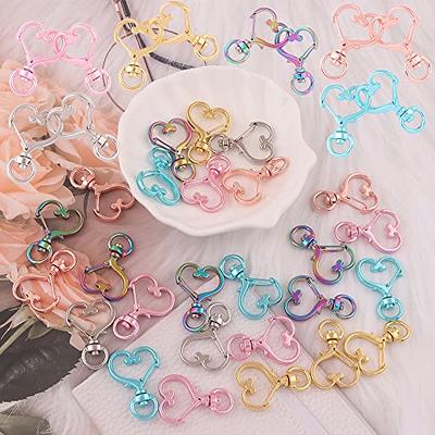 24pcs Mix Color Heart-Shaped Swivel Lobster Claw Clasp,Metal
