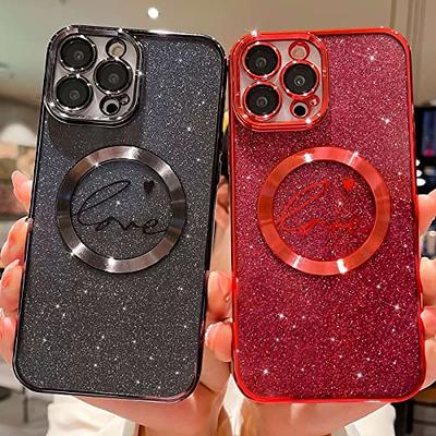 MGQILING Compatible with iPhone 14 Pro Max Magnetic Glitter Case, Luxury  Plating Cute Bling Clear Phone Case, Compatible with MagSafe for Women  Girls