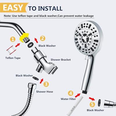 Filtered Shower Head, 15 Stage Handheld Shower Head Filter for Hard Water,  10 Modes High Pressure Shower Head with 60 Hose and Bracket, Remove