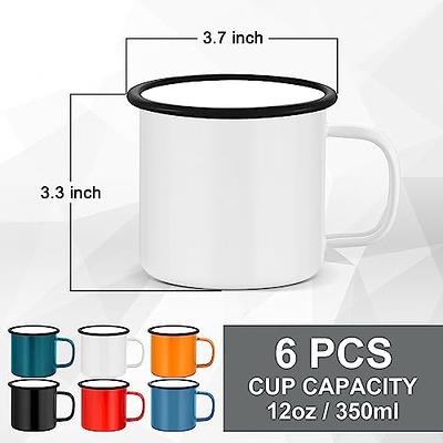 Joyfair 12oz Enamel Camping Mug Set (6 Pcs), Multicolored Portable