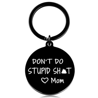 1pc Don't Do Stupid Shit Keychain From Mom Or Dad - Laser Engraved Key  Chain For New Driver, Funny Son Or Daughter Gift, Graduation Gift Idea