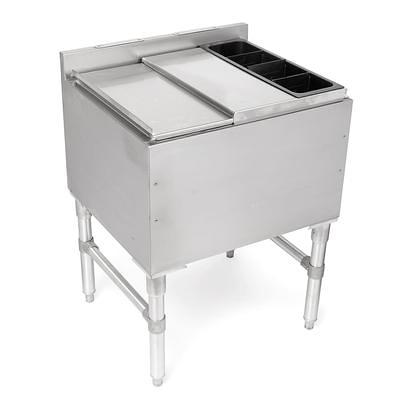 Regency 18 x 48 Stainless Steel Underbar Ice Bin with Bottle Holders