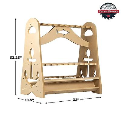 TrunkWorks Great White Heavy Duty Floor Standing Marine Fishing Rod Display  Organizer Rack Stand for Bent and Straight Butt Rods - Yahoo Shopping