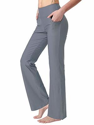 Keolorn Women's Bootcut Yoga Pants with Pockets High Waist Bootleg Yoga  Workout Pants for Women(Light Grey,Small) - Yahoo Shopping