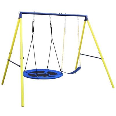 Athfiner 400lb Swing Set 2 Seat with A-Frame for Kids Backyard/Outdoor, Swing  Set with