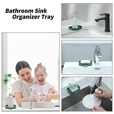 Silicone Sponge Holder - Dish soap Holder for Kitchen Counter 2 Pack,  Waterproof Sponge soap Tray for Kitchen Sink Bathroom, Multipurpose Sink  Caddy