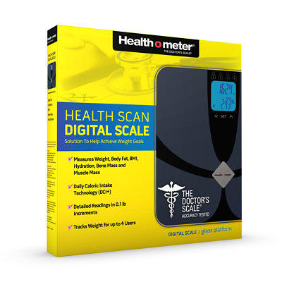 Health o Meter Glass Weight Tracking Digital Scale for Body Weight,  Bathroom Scale, 2 Users, Accuracy & Precision, LCD Display, 400 lbs  Capacity