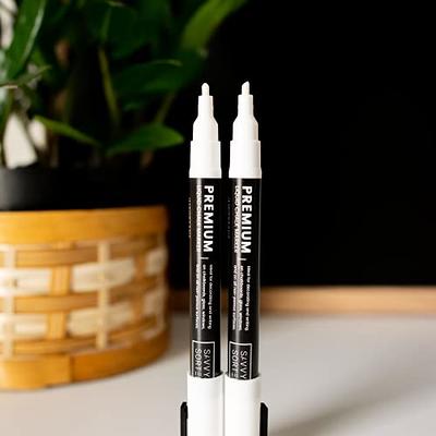 White Erasable Liquid Chalk Markers 2PK - 3mm Fine Tip Chalkboard Marker  White Chalk Pen- Bright Ink