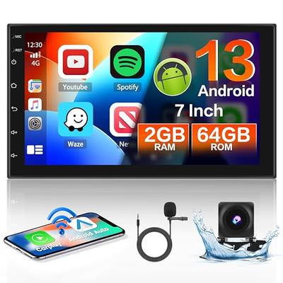 7 Inch 2GB+64GB Android 13 Double Din Car Stereo with Wireless Apple  Carplay and Android Auto Car Radio Touchscreen Bluetooth Car Audio GPS  Navigation Backup Camera Mic + HiFi Music… - Yahoo Shopping