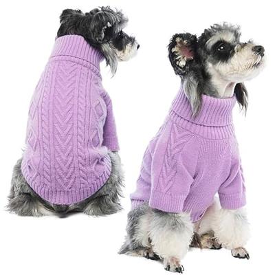 Lelepet Dog Sweater Dress Turtleneck Pullover Knitwear Warm Girl Dogs Dress  Dog Sweaters for Medium Dogs Girl Fall Winter Classic Plaid Dog Christmas