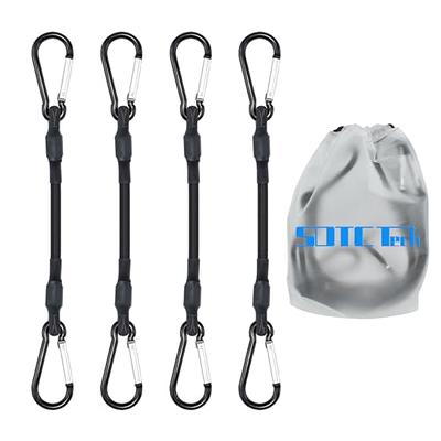 Bungee Cords with Carabiner, 6 Pack Long Heavy Duty Carabiner Bungee Cord  Assorted Size 24 40 60, Extra Strong Black Bungee Straps with Carabiner