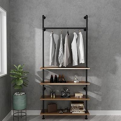 LANJIN Industrial Pipe Clothing Rack,Clothes Rack for Wardrobe