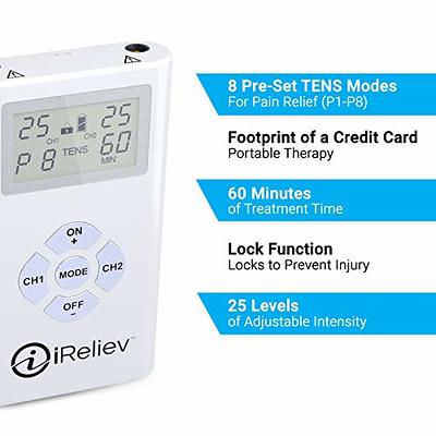 AUVON 24 Modes Dual Channel TENS Unit Muscle Stimulator with 2X Battery  Life, Rechargeable TENS Machine for Pain Relief, Belt Clip, Continuous Time