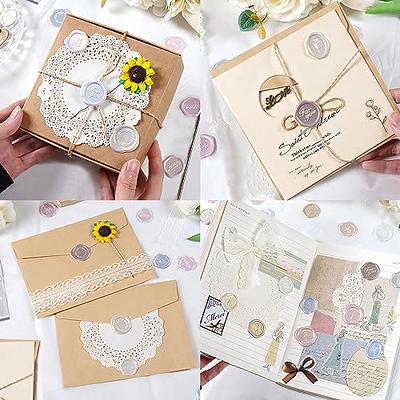 300 Pcs Embossed Envelope Seals Stickers Heart Wedding Stickers Gold  Self-Adhesive Wax Stickers for Wedding Invitations, Greeting Cards (Gold,  Silver