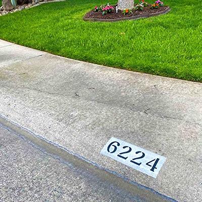 Curb Stencil Kit for Address Painting, All Numbers - 14 Mil Mylar Plastic  [4 Tall Numbers, 2 of Each] (Soft Serif Font + Curb Frame) - Yahoo Shopping