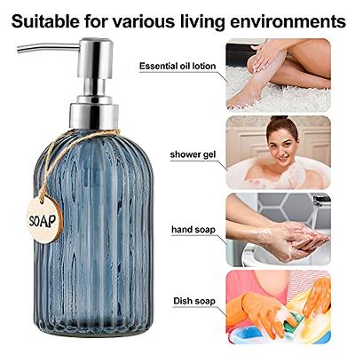 18 Oz Vertical Stripes Kitchen Soap Dispenser with 304 Rust Proof