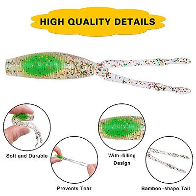 Bombrooster Rubber Worms Senkos 4 5 Salt Impreatation Soft Plastic Lures  Kit Bass Fishing