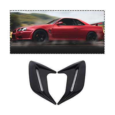 Car Hood Air Flow Vent Sticker Cover, 2pcs DIY Decorative Air Scoop Outlet  Flow Intake Hood, ABS Decorative Outlet Air Scoop Flow Intake Hood Vent  Bonnet with Double-Sided Adhesive Tape (Black) 