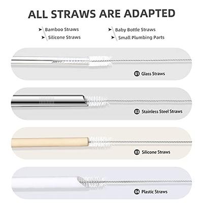 Straw Cleaner Brush Set, 8 Inch Long Cleaning Brush for Straws on Water  Bottle, Sippy Cup, Pipes and Tubes 10 Piece, White 