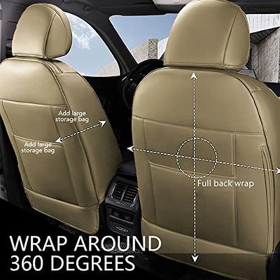 COCOVER 2 pcs Front Car Seat Covers, Faux Leather Protectors for Front  Seats,Waterproof and Anti-Slip Cushions, Wrap Around The Bottom, Fits Most  of