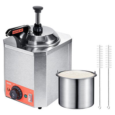 Nacho Cheese Warmer with Heated Spout and Pump Electric Hot Fudge