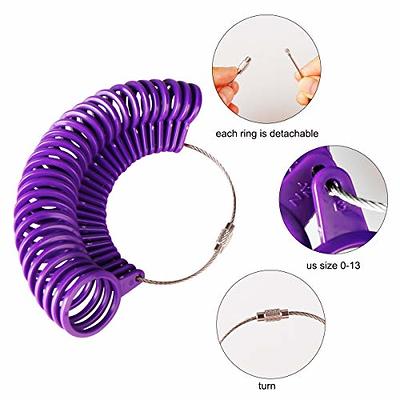 Ring Sizer, Sizer Measuring Tool, Finger Size Tape with Magnified Glass,  Clear and Accurate Jewelry Sizing Tool 1-17 USA Rings 