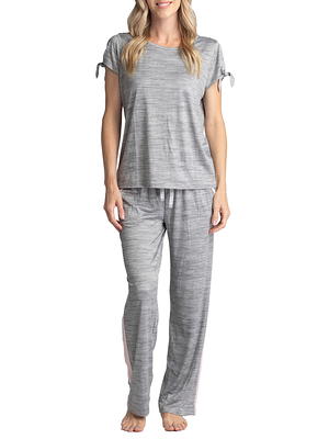 Joyspun Women’s Long Sleeve Tee and Joggers, 2-Piece Pajama Set, Sizes S-3X