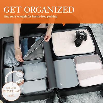 HOTOR Packing Cubes for Suitcases - 6 Pieces, Light Packing Cubes for  Travel, Premium Suitcase Organizer Bags Set, Space-Saving Luggage  Organizers