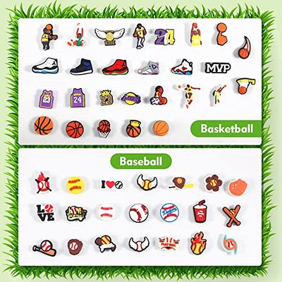 60 Pcs Letters Numbers and Sports Charms for Croc Shoe Charms, Basketball  Footba