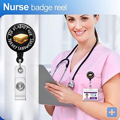Plifal Badge Reel Holder Retractable with ID Clip for Nurse Name