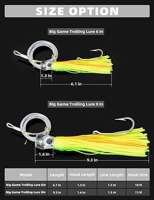  BLUEWING 6in Big Game Trolling Lure 1pc Deep Sea Fishing Lures  with Stainless Steel Hook and 395lbs Fishing Line for Wahoo Tuna Marlin  Mahi Mahi, Black/Purple : Sports & Outdoors