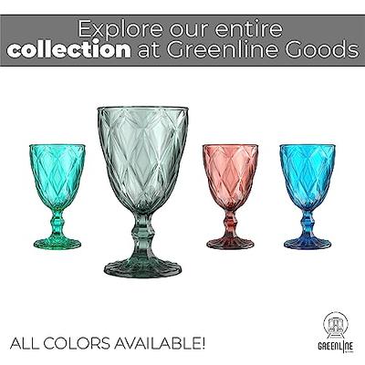 Set of 6 Colored Wine Glasses - 12 oz Hand Blown Italian Style Crystal  Bordeaux Wine Glasses - Premium Stemmed Colored Glassware - Unique Drinking