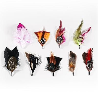 Hat Feathers, 9 Pcs Assorted Natural Feather Packs Accessories for Fedora, Cowboy, Open Road, Borges, Scott, Oktoberfest, Trilby Hats