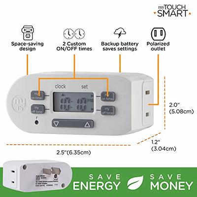 myTouchSmart 2-Outlet Plug-In 7-Day SunSmart Digital Timer, 35150