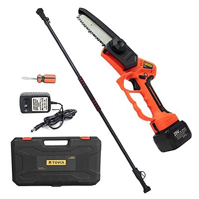 Cordless Mini Chainsaw with 10FT Telescopic Extension Pole, T