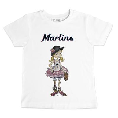 Infant Tiny Turnip White Miami Marlins Baseball Babes T-Shirt