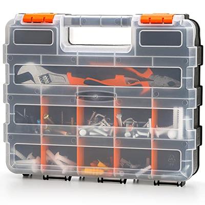 Goture Plastic Storage Organizer Box, Portable Tackle Storage Adjustable  Divider Removable Compartment with handle, Box Organizer for Fishing  Storage